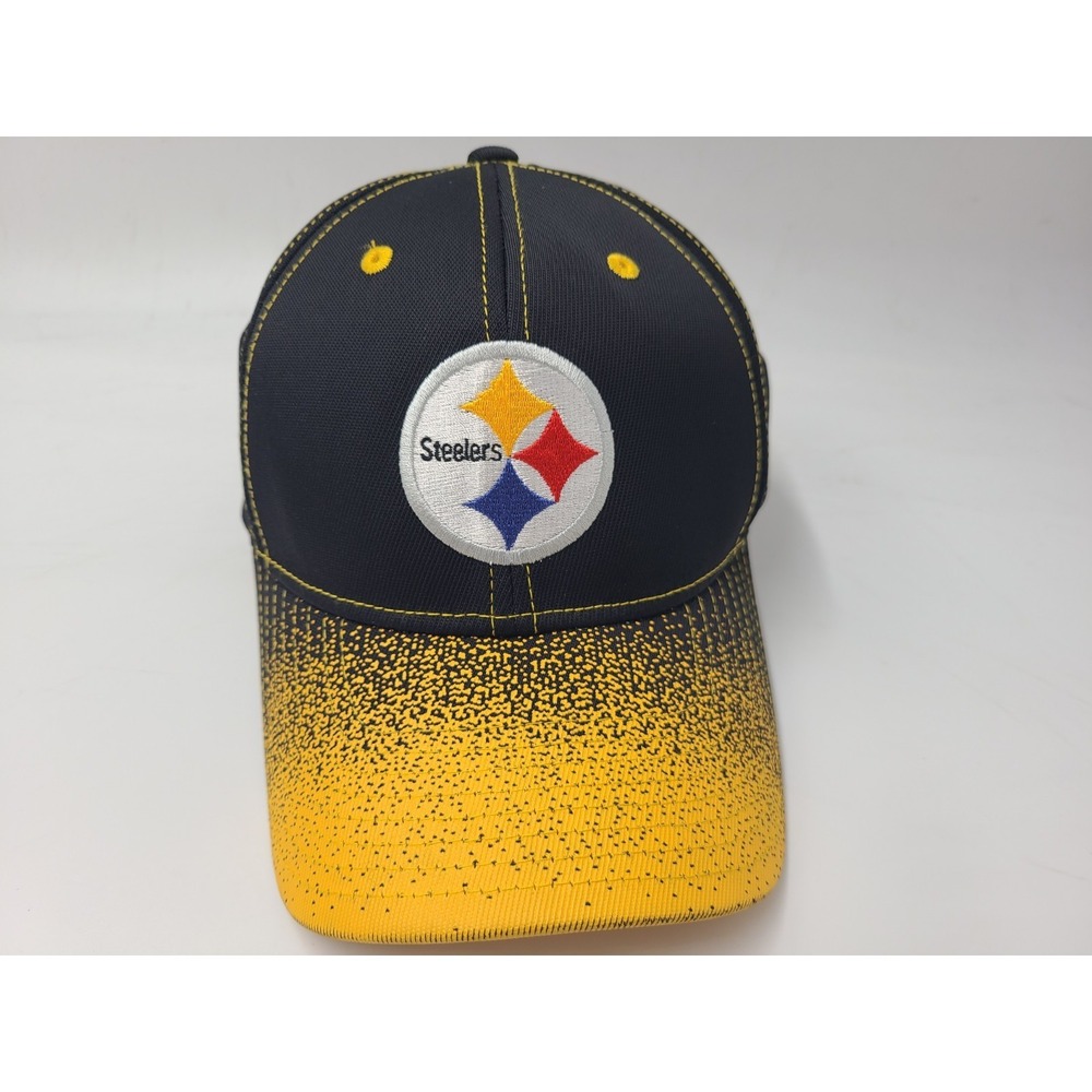 Pittsburgh Steelers NFL Team Apparel Adjustable Hat Cap Nylon Blend Black Yellow